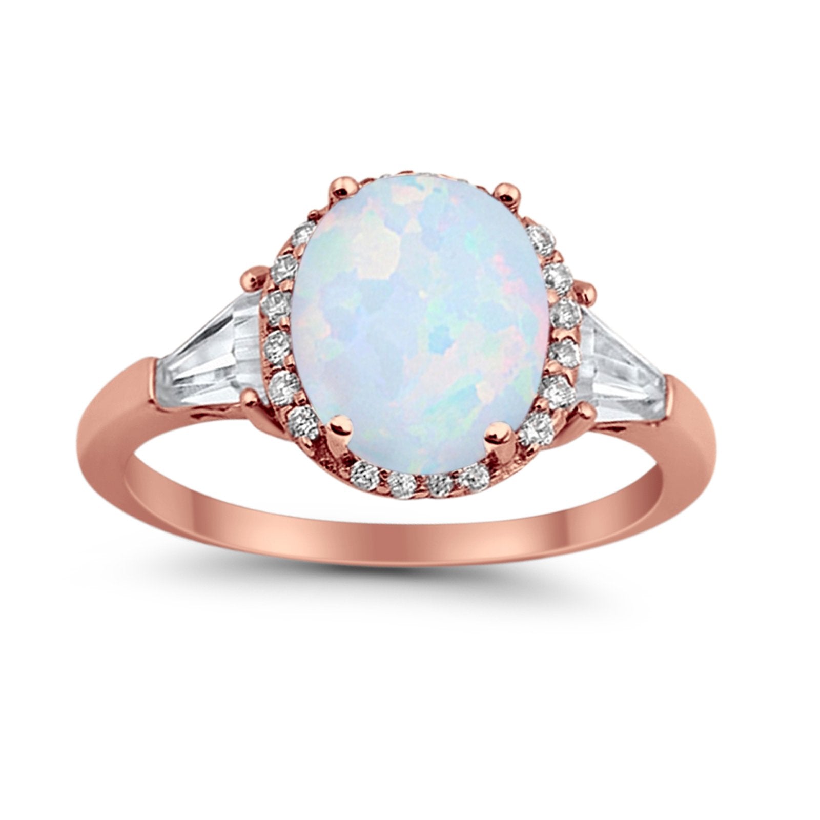 Cocktail Halo Wedding Ring Simulated Cubic Zirconia 925 Sterling Silver