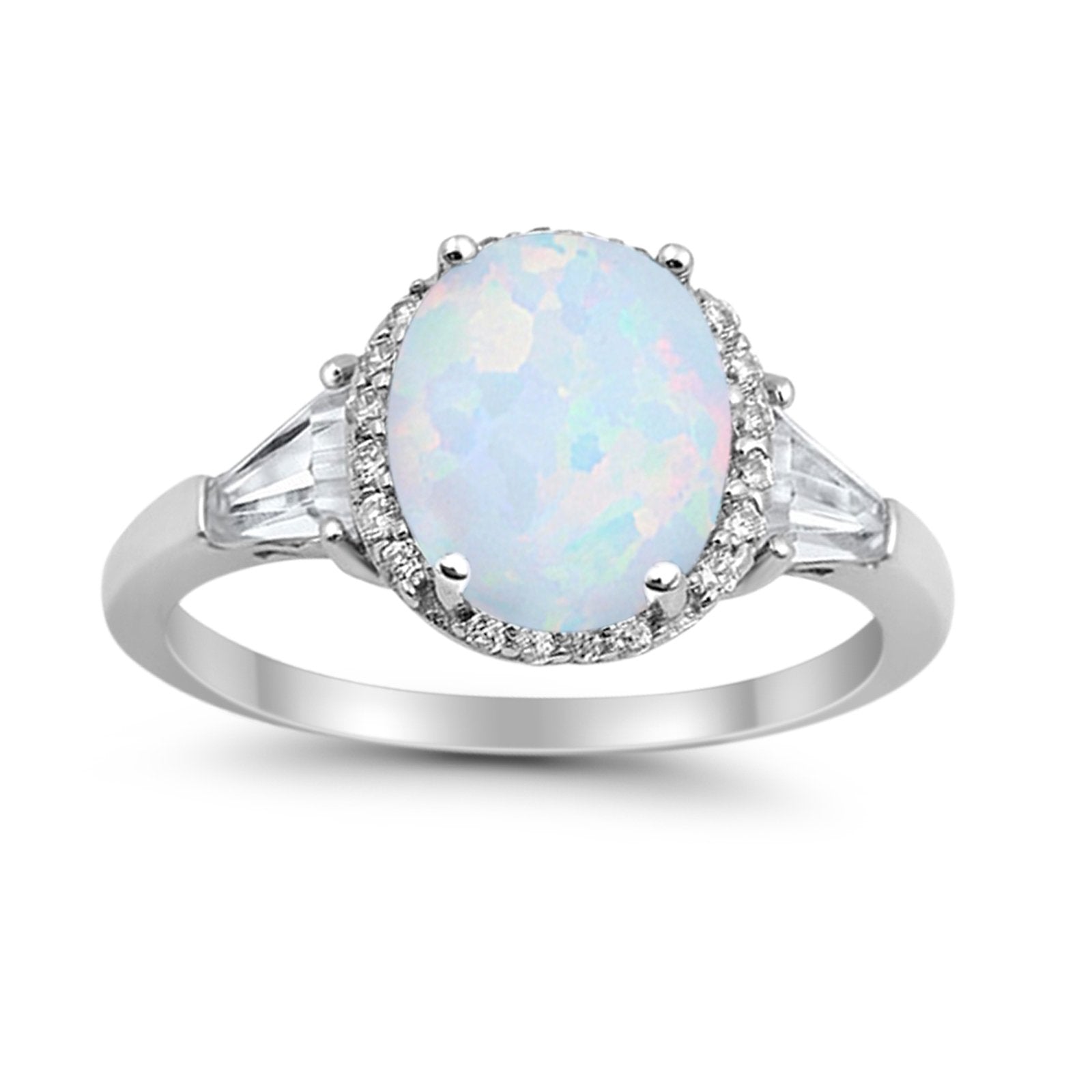 Cocktail Halo Wedding Ring Simulated Cubic Zirconia 925 Sterling Silver