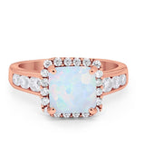 Halo Solitaire Accent Wedding Ring Simulated Cubic Zirconia 925 Sterling Silver