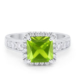 Halo Solitaire Accent Wedding Ring Simulated Cubic Zirconia 925 Sterling Silver