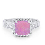 Halo Solitaire Accent Wedding Ring Simulated Cubic Zirconia 925 Sterling Silver