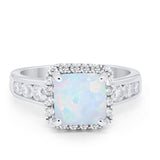 Halo Solitaire Accent Wedding Ring Simulated Cubic Zirconia 925 Sterling Silver
