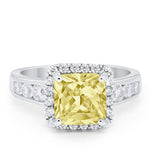 Halo Solitaire Accent Wedding Ring Simulated Cubic Zirconia 925 Sterling Silver