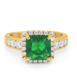 Halo Solitaire Accent Wedding Ring Simulated Cubic Zirconia 925 Sterling Silver