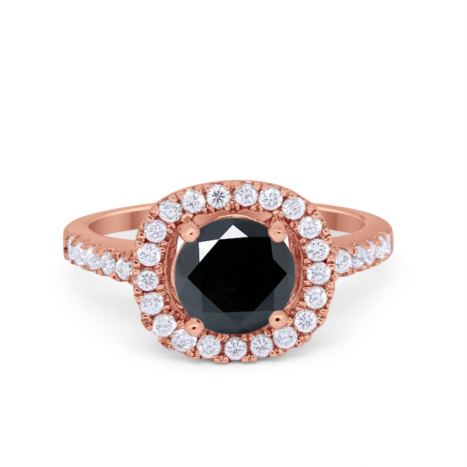 Solitaire Accent Wedding Ring Round Simulated CZ 925 Sterling Silver