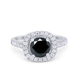 Solitaire Accent Wedding Ring Round Simulated CZ 925 Sterling Silver
