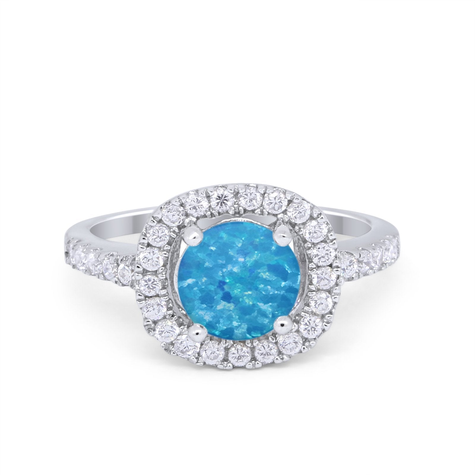 Solitaire Accent Wedding Ring Round Simulated CZ 925 Sterling Silver