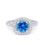 Solitaire Accent Wedding Ring Round Simulated CZ 925 Sterling Silver
