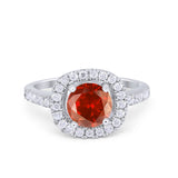 Solitaire Accent Wedding Ring Round Simulated CZ 925 Sterling Silver