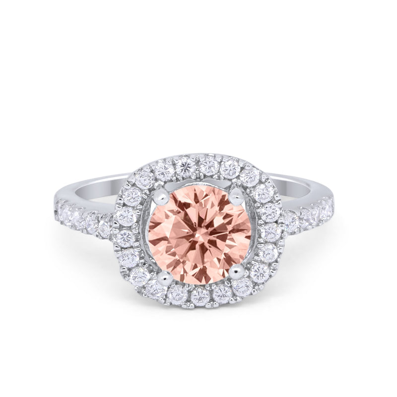 Solitaire Accent Wedding Ring Round Simulated CZ 925 Sterling Silver