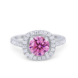 Solitaire Accent Wedding Ring Round Simulated CZ 925 Sterling Silver