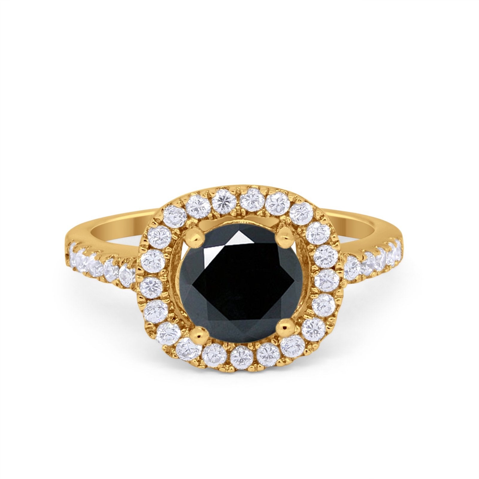 Solitaire Accent Wedding Ring Round Simulated CZ 925 Sterling Silver