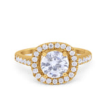 Solitaire Accent Wedding Ring Round Simulated CZ 925 Sterling Silver