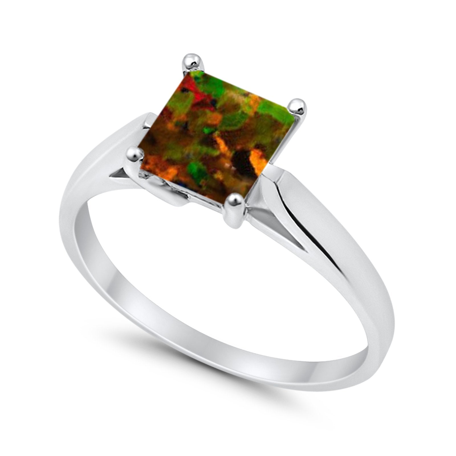 Solitaire Engagement Ring Simulated Cubic Zirconia 925 Sterling Silver