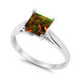 Solitaire Engagement Ring Simulated Cubic Zirconia 925 Sterling Silver
