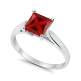 Solitaire Engagement Ring Simulated Cubic Zirconia 925 Sterling Silver