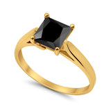 Solitaire Engagement Ring Simulated Cubic Zirconia 925 Sterling Silver