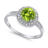 Halo Art Deco Engagement Ring Simulated Cubic Zirconia 925 Sterling Silver