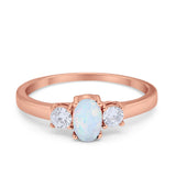 Solitaire Engagement Ring Oval Simulated Cubic Zirconia 925 Sterling Silver