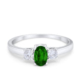 Solitaire Engagement Ring Oval Simulated Cubic Zirconia 925 Sterling Silver