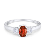 Solitaire Engagement Ring Oval Simulated Cubic Zirconia 925 Sterling Silver