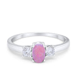 Solitaire Engagement Ring Oval Simulated Cubic Zirconia 925 Sterling Silver