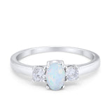 Solitaire Engagement Ring Oval Simulated Cubic Zirconia 925 Sterling Silver