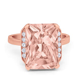 Engagement Ring Radiant Cut Simulated Cubic Zirconia 925 Sterling Silver