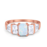 Engagement Ring Radiant Cut Simulated Cubic Zirconia 925 Sterling Silver