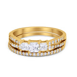 Engagement Ring Stone Princess Cut Simulated Cubic Zirconia 925 Sterling Silver