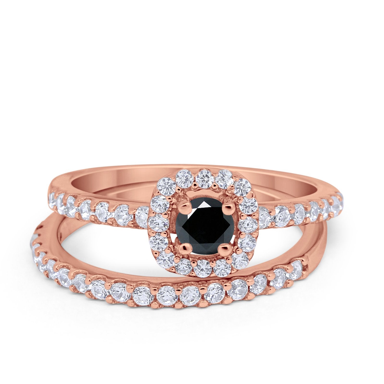 Wedding Band Ring Round Piece Simulated Cubic Zirconia 925 Sterling Silver