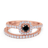 Wedding Band Ring Round Piece Simulated Cubic Zirconia 925 Sterling Silver