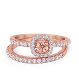 Wedding Band Ring Round Piece Simulated Cubic Zirconia 925 Sterling Silver