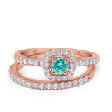 Wedding Band Ring Round Piece Simulated Cubic Zirconia 925 Sterling Silver