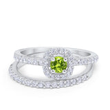 Wedding Band Ring Round Piece Simulated Cubic Zirconia 925 Sterling Silver