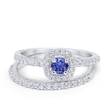 Wedding Band Ring Round Piece Simulated Cubic Zirconia 925 Sterling Silver