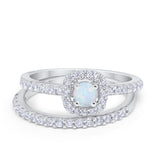 Wedding Band Ring Round Piece Simulated Cubic Zirconia 925 Sterling Silver