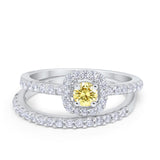 Wedding Band Ring Round Piece Simulated Cubic Zirconia 925 Sterling Silver