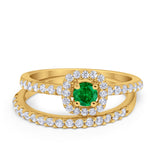 Wedding Band Ring Round Piece Simulated Cubic Zirconia 925 Sterling Silver