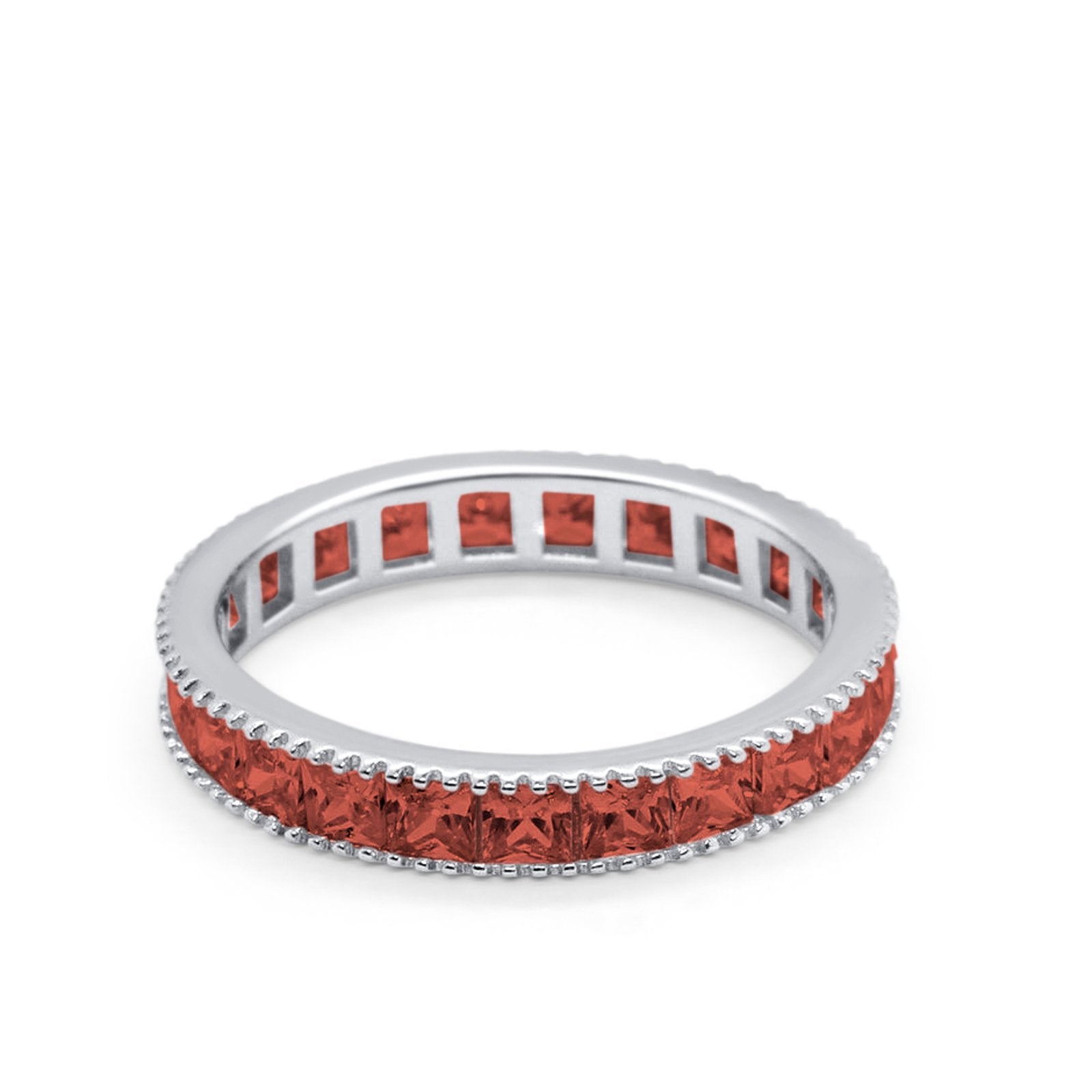 Full Eternity Wedding Band Ring Simulated CZ 925 Sterling Silver