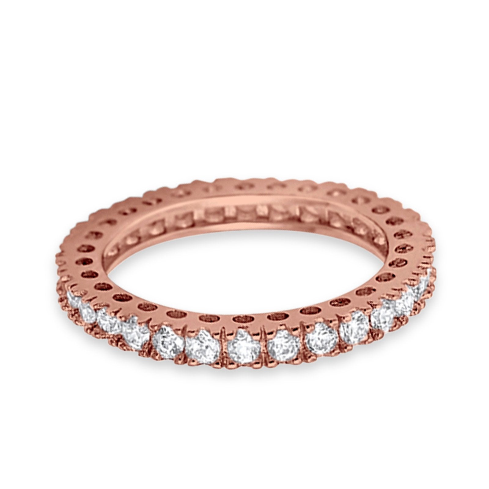 Eternity Wedding Band Rings Round Simulated CZ 925 Sterling Silver