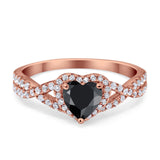 Heart Promise Ring Infinity Shank Simulated Cubic Zirconia 925 Sterling Silver