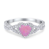 Heart Promise Ring Infinity Shank Simulated Cubic Zirconia 925 Sterling Silver