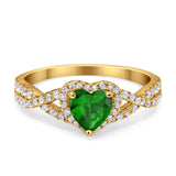 Heart Promise Ring Infinity Shank Simulated Cubic Zirconia 925 Sterling Silver