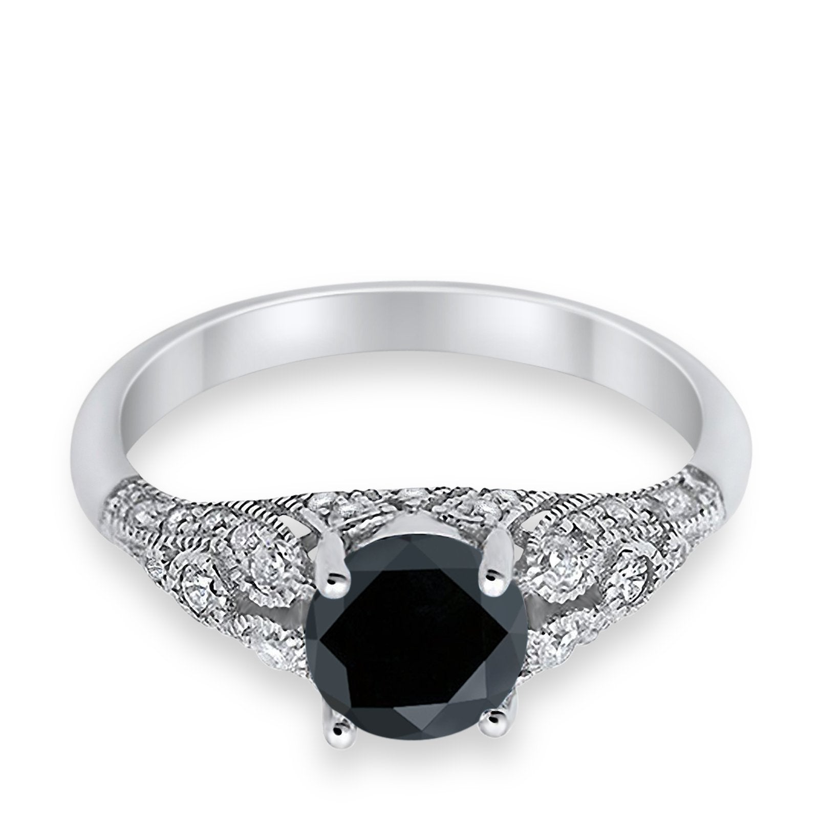 Vintage Wedding Ring Round Cubic Zirconia 925 Sterling Silver RC105152