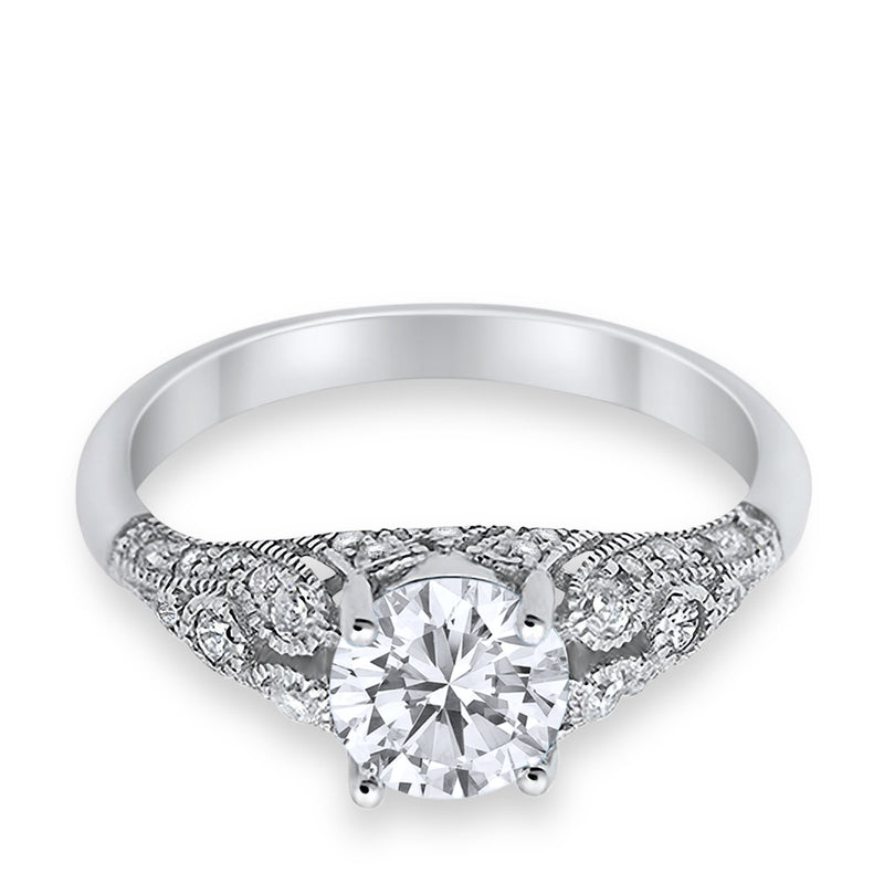 Vintage Wedding Ring Round Cubic Zirconia 925 Sterling Silver RC105152