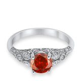 Vintage Wedding Ring Round Cubic Zirconia 925 Sterling Silver RC105152