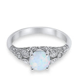 Vintage Wedding Ring Round Cubic Zirconia 925 Sterling Silver RC105152