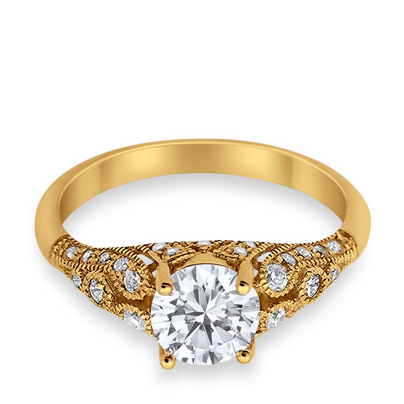 Vintage Wedding Ring Round Cubic Zirconia 925 Sterling Silver RC105152