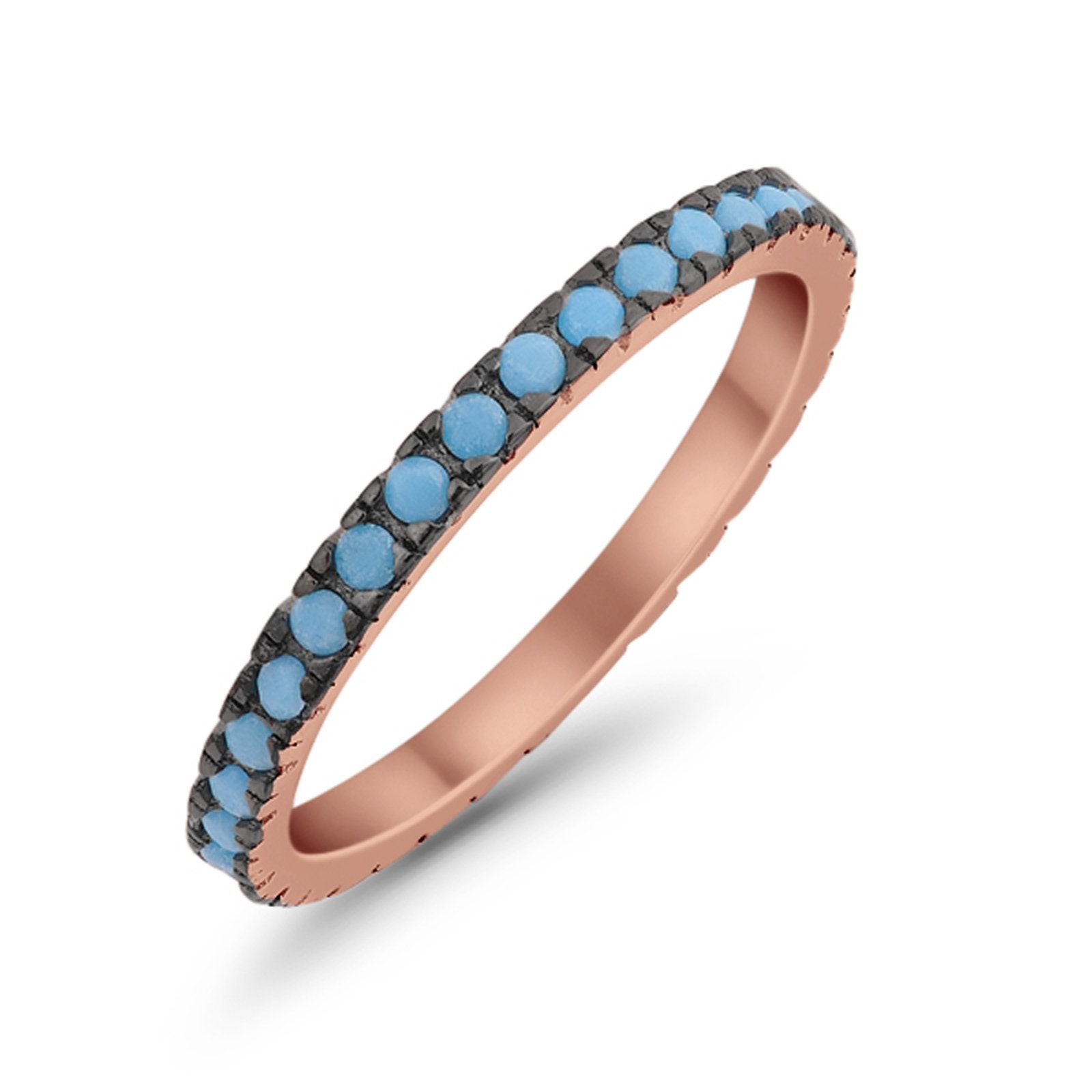 Full Eternity Stackable Wedding Rings Simulated CZ 925 Sterling Silver